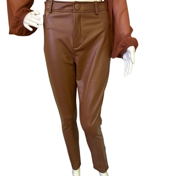 Lock It Faux Leather Pants - Cognac - Picture 4 of 7